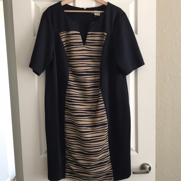 Dresses & Skirts - Career dress navy and camel